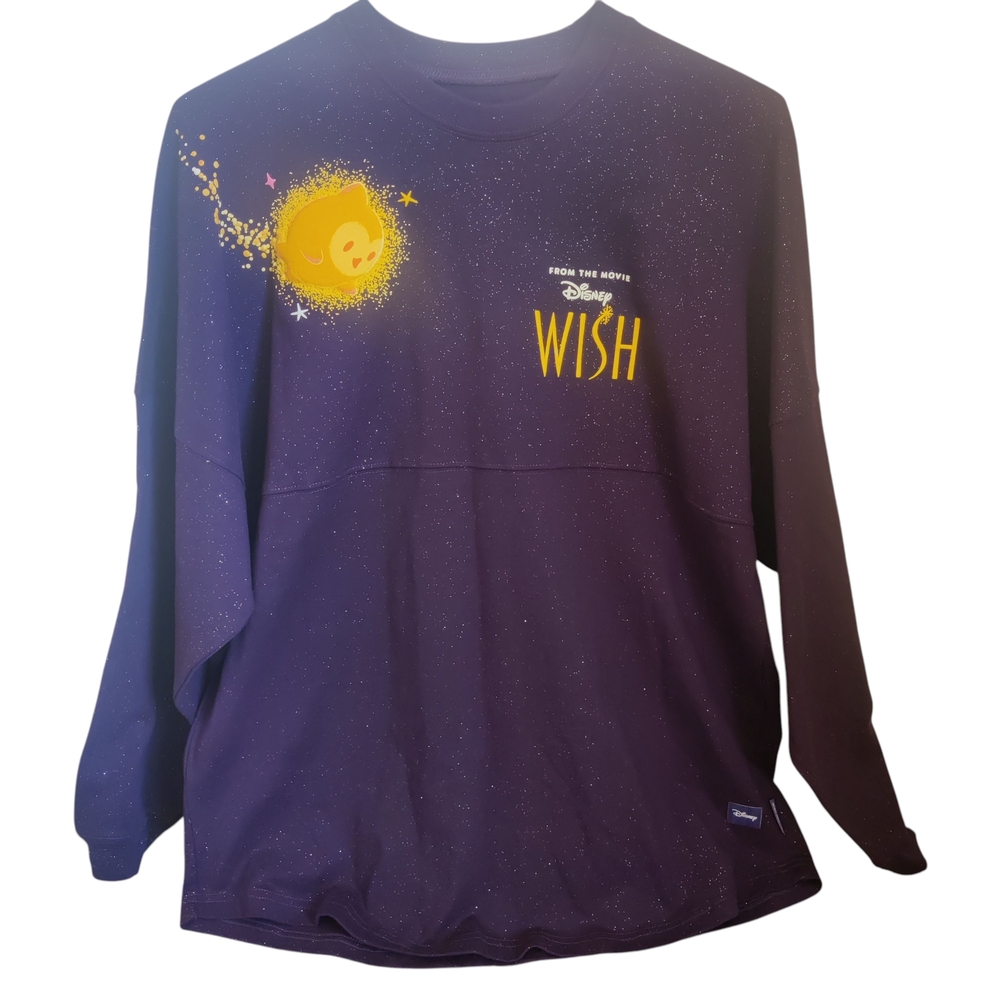 NWT Disney Wish Sparkly I'm A Star Purple Long Sleeve Spirit Jersey Adult Size M